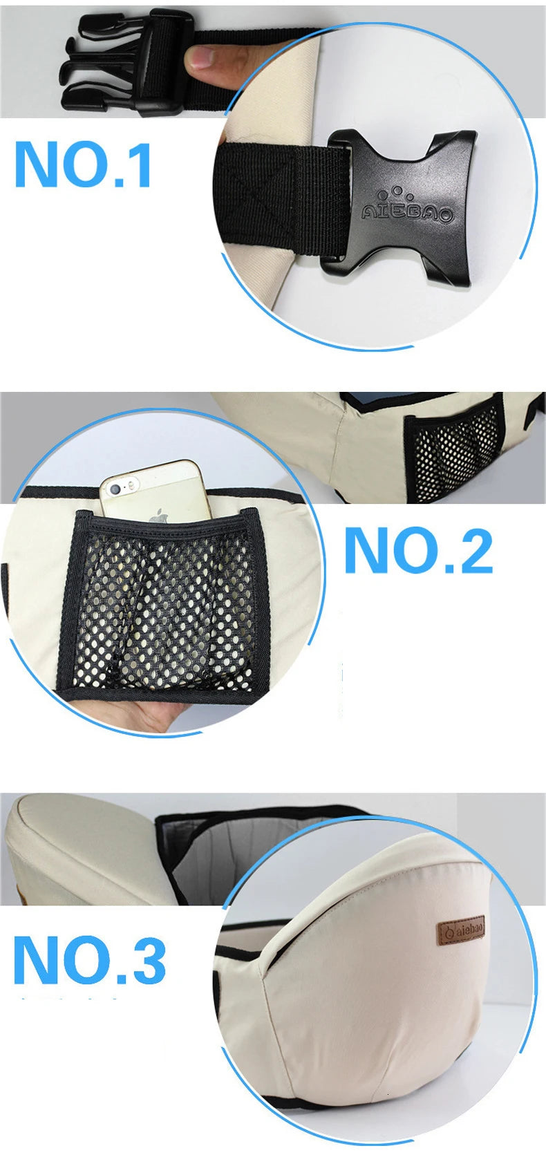 High-Quality Baby Carrier Waist Stool - Infant Hip Seat Sling with Waist Belt