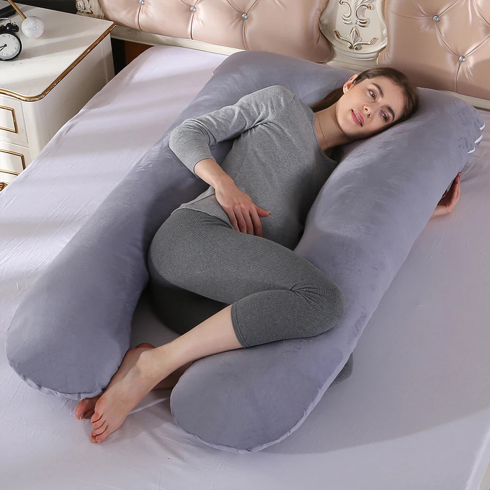 PANGDUBE Pregnancy Pillow 130x70cm - Sleeping Waist & Nursing Pillow for Pregnant Women