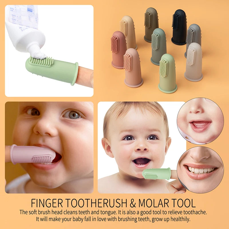 20PCS Baby Soft Finger Toothbrush – BPA Free Silicone Infant Teeth Cleaning Brush