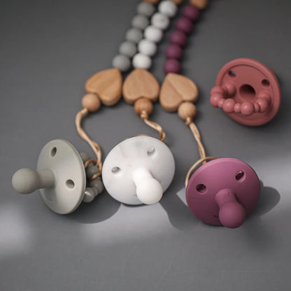 Baby Silicone Pacifier Clip - Sea Shell Shape Pacifier Chain & Dummy Nipple Holder with Storage Box