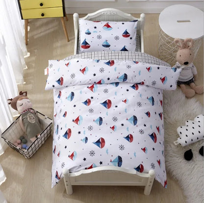 3-Piece 100% Cotton Cartoon Baby Bedding Set