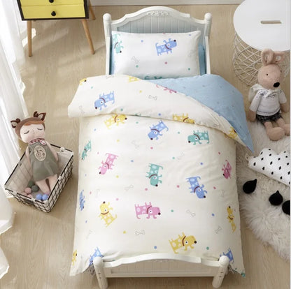 3-Piece 100% Cotton Cartoon Baby Bedding Set