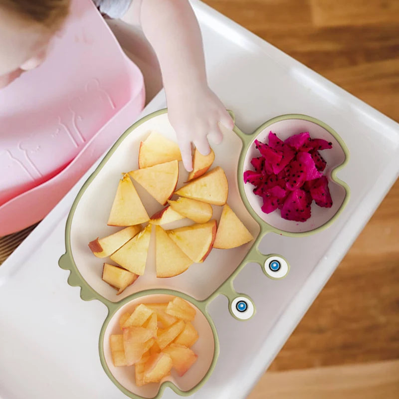 Kawaii Crab Baby Feeding Set - Silicone Baby Bowls, Plates & Spoons, Non-Slip Tableware for Kids