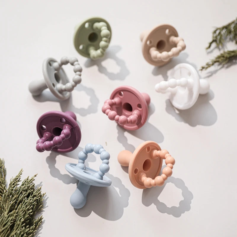 Baby Silicone Pacifier Clip - Sea Shell Shape Pacifier Chain & Dummy Nipple Holder with Storage Box