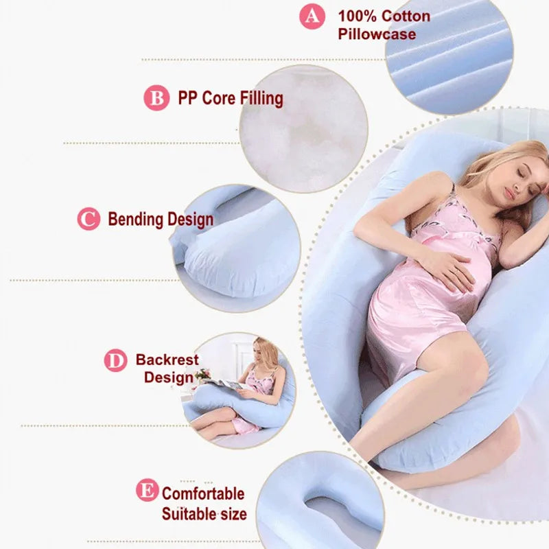 PANGDUBE Pregnancy Pillow 130x70cm - Sleeping Waist & Nursing Pillow for Pregnant Women