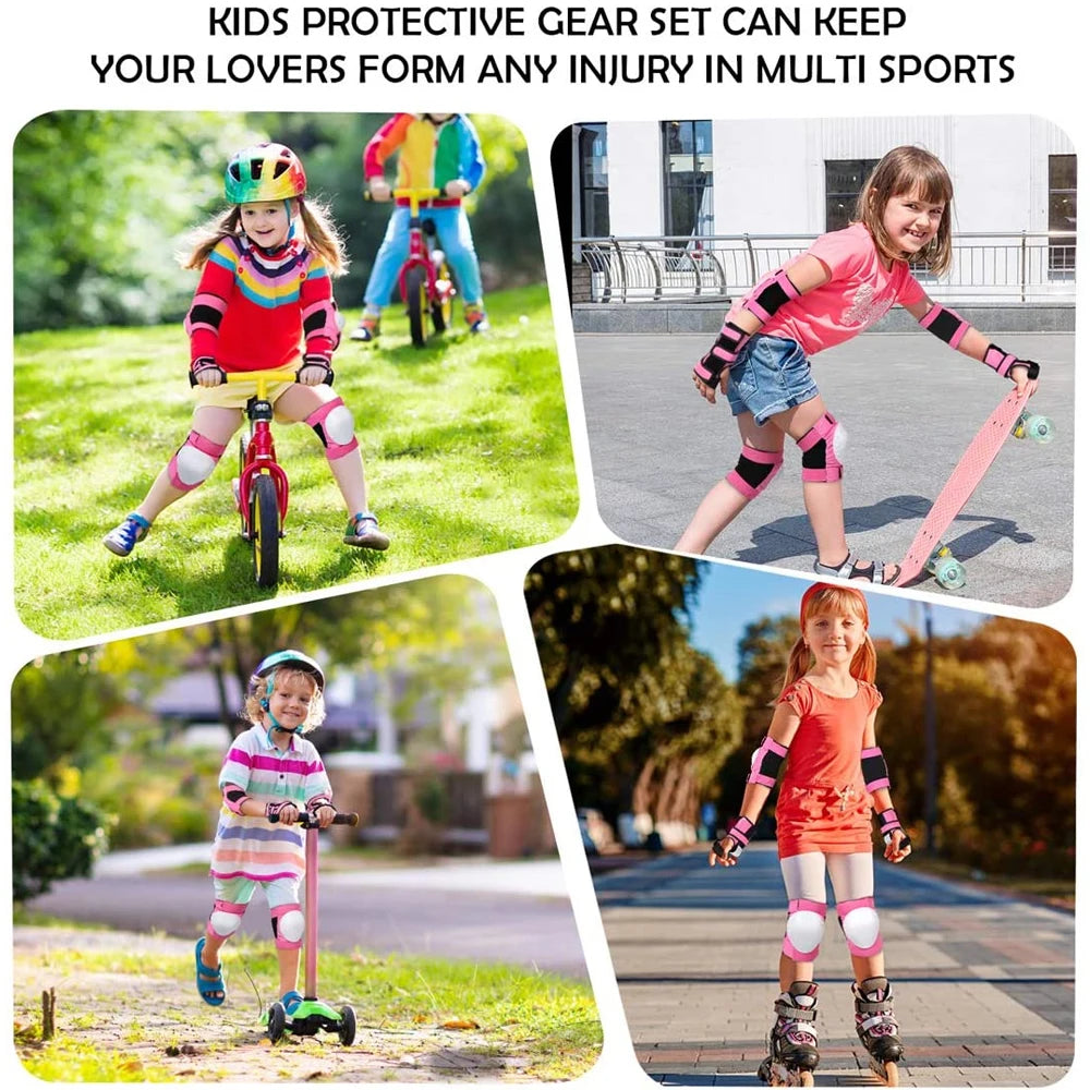 Adult, Youth, and Kids Protective Gear Set - Knee Pads, Elbow Pads, and Wrist Guards for Skateboarding, Roller Skating, Cycling, BMX, and Scootering