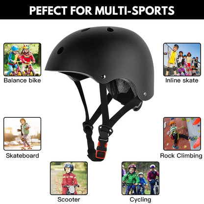 Multi-Sport Helmet - Skateboard, Cycling, Scooter, Roller Skate, Inline Skating & Rollerblading Helmet for Kids, Youth, and Adults