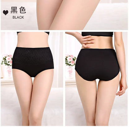 3Pcs Plus Size Cotton Panties for Women - High Waist Abdominal Briefs for Postpartum Recovery