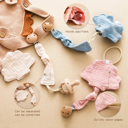 Baby Silicone Pacifier Clip - Sea Shell Shape Pacifier Chain & Dummy Nipple Holder with Storage Box