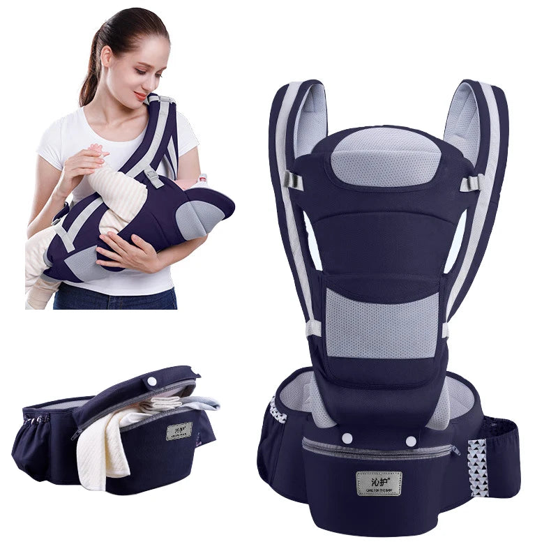 Ergonomic Baby Carrier Backpack - Infant Hipseat Front-Facing Wrap Sling for Travel