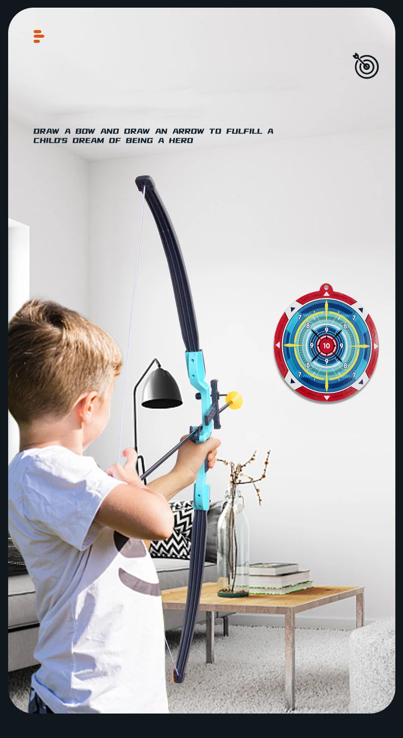 92cm Bow and Arrow Toy Set for Children - Archery Practice Recurve Bow with Target, Outdoor Sports Shooting Toy for Kids