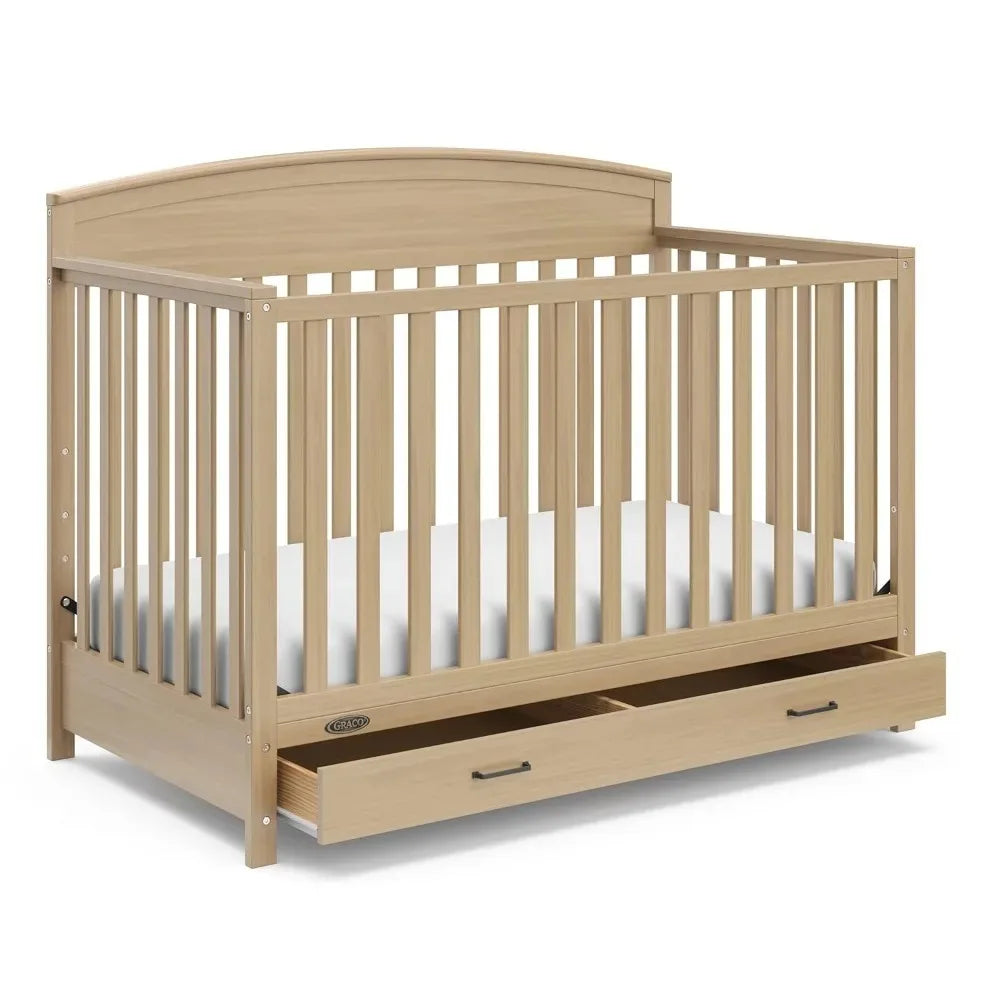 Graco Benton 5-In-1 Convertible Crib with Drawer (Driftwood)