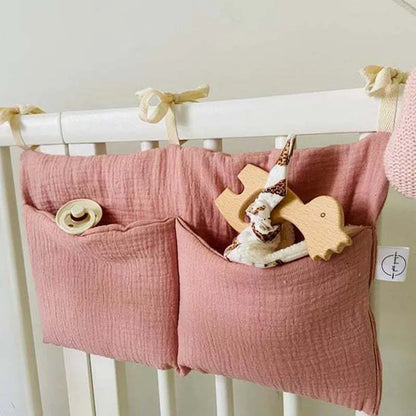 Crib Cotton Hanging Bag - Baby Toys Storage Organizer