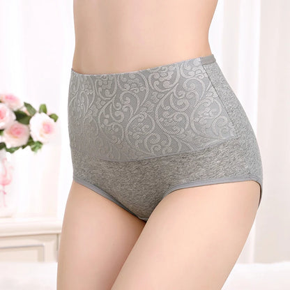 3Pcs Plus Size Cotton Panties for Women - High Waist Abdominal Briefs for Postpartum Recovery