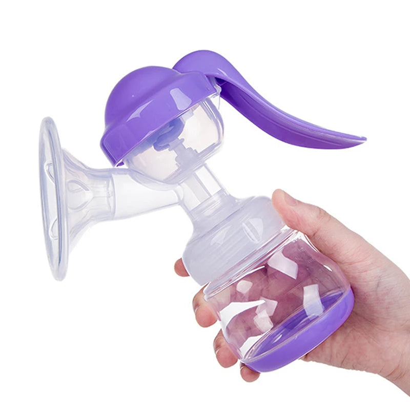 Manual Breast Pump - Baby Feeding Suction Milk Pump with Bottle for Postpartum Use