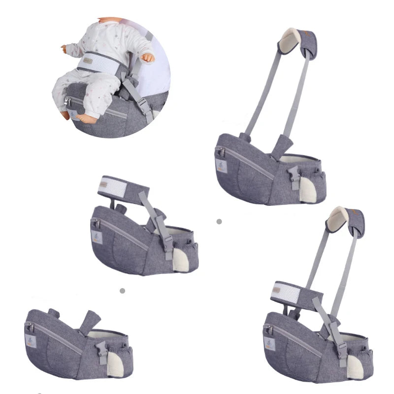 Ergonomic Baby Carrier with Hip Seat - Front-Facing Portable Sling for Baby Gear