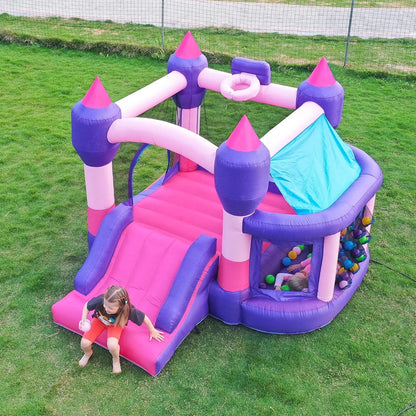 Bouncy House for Kids Outdoor - Inflatable Bounce House with Blower, Bouncing Ball Pit & Basketball Rim, Ocean Theme