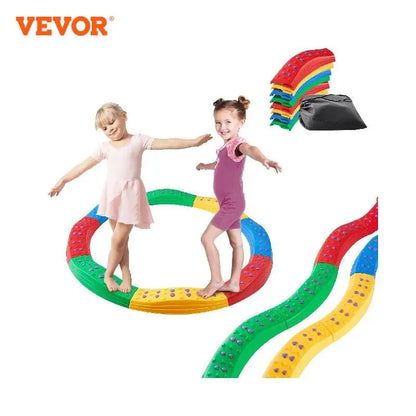 VEVOR Kids Balance Beam & Stepping Stones Set - Non-Slip Sensory Training Montessori Toys for Toddlers (Ages 2-6), Indoor & Outdoor Play