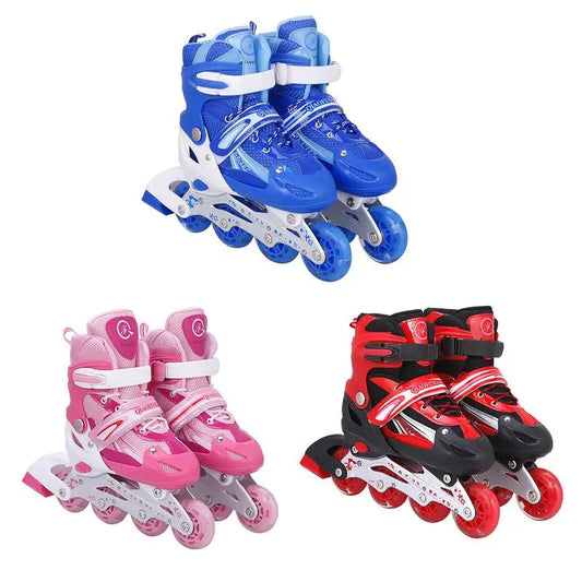 Adjustable Inline Roller Skates for Kids - Multi-Color Durable Skates with Triple Sealing for Safety