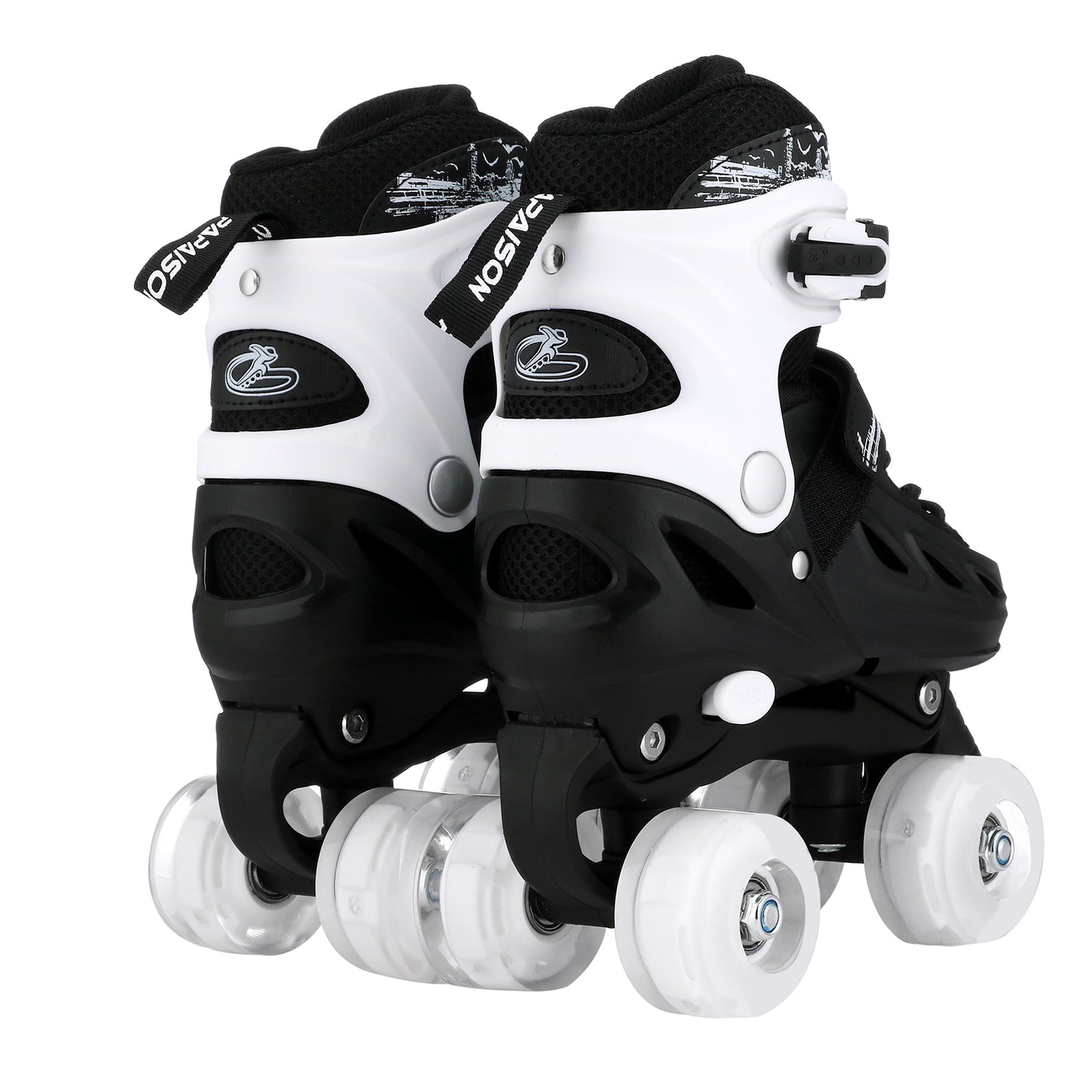 Kids Roller Skate Shoes - 4-Wheel Skating Sneakers with Flashing Wheels & Protective Gear for Boys & Girls