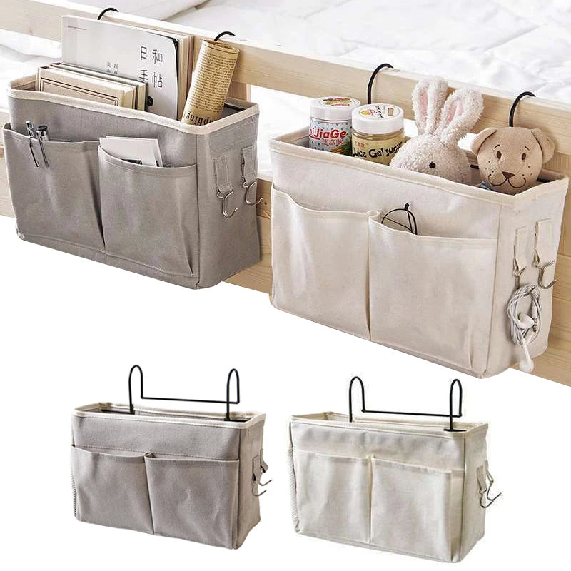 Portable Baby Care Essentials Hanging Organizer - Crib Storage Diaper Bag for Baby Bed