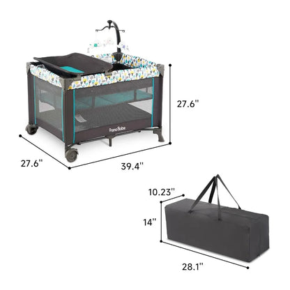 Portable Crib for Baby - Portable Baby Playpen with Detachable Bassinet and Changing Table