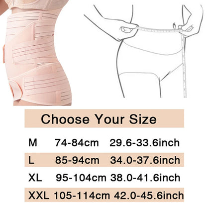 3-in-1 Postpartum Belly Band - Tummy, Pelvis, and Waist Trainer Recovery Belt for Pregnant Women