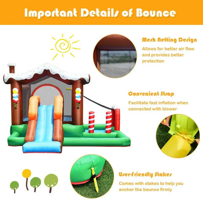 Inflatable Bounce House - Bouncy House for Toddlers and Kids Ages 5-12, Indoor/Outdoor Party Fun with 480W Blower & Large Ball Pit