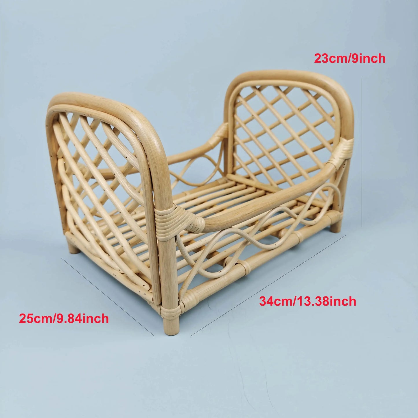 Newborn Photography Props Bed - Rattan Handmade Retro Baby Hollow Bed Crib Chair