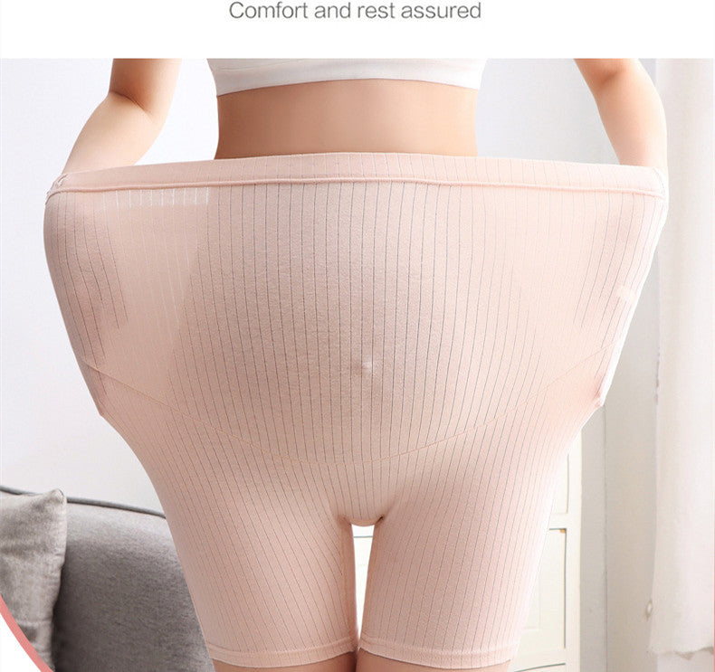 Plus Size Maternity Striped Tights - High Elasticity Breathable Pregnancy Safety Shorts