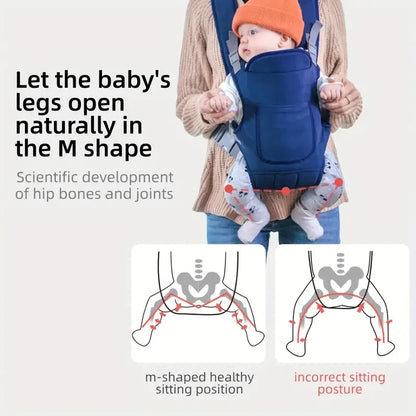 Ergonomic Baby Carrier Kangaroo Sling - Front & Back Facing Wrap for Newborns to 24 Months