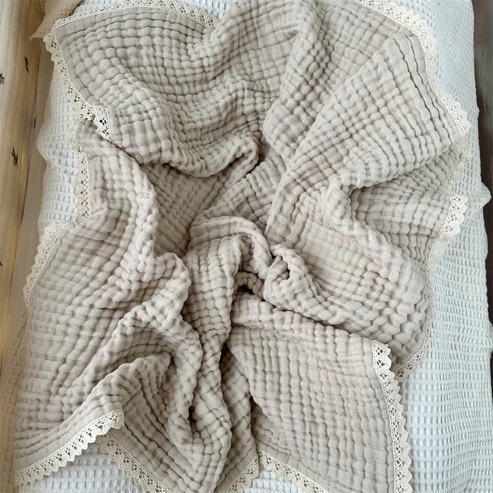 Baby Blanket Newborn - 6 Layers Muslin Swaddle Wrap, Soft Toddler Bath Towel