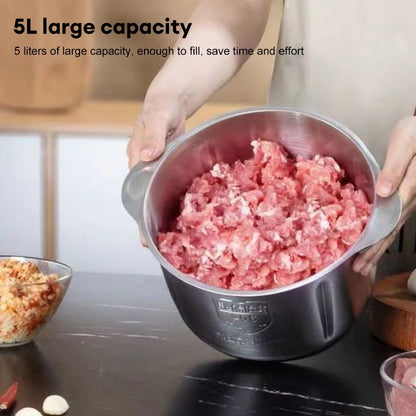 Electric Meat Mincer Grinder Stainless Steel Chopper 5L Food Processor Garlic Mud Maker Blender Large Capacity Kitchen Utensils