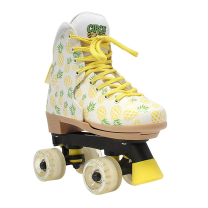 Classic Adjustable Children's Roller Skates - 3-7 Years, Girls Crushed Pineapple Design, Durable Indoor and Outdoor Use