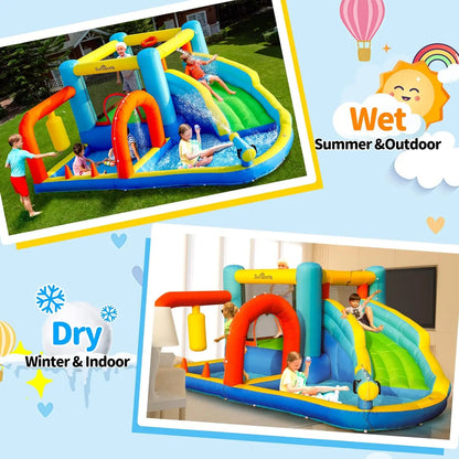 Inflatable Pool Slide - Kids' Bounce House and Slide for Outdoor Parties, Inflatable Water Slide for Backyard Fun