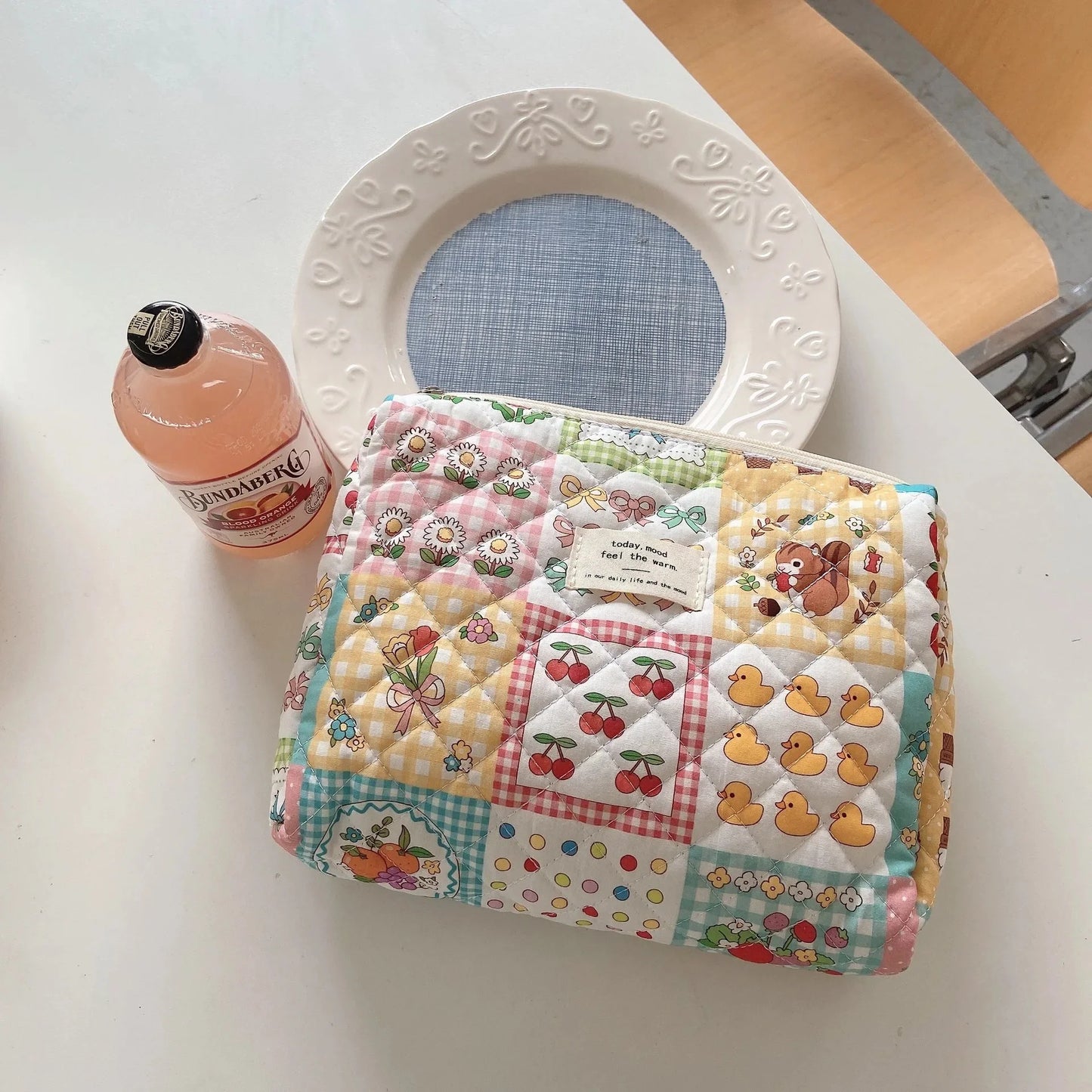 Cartoon Printed Baby Diaper Storage Bag - Multifunctional Zipper Handbag for Travel & Outdoor Use