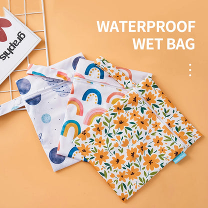 Waterproof Mini Wet Diaper Bag - 18x25cm Reusable Single Pocket Dry Bag for Diapers