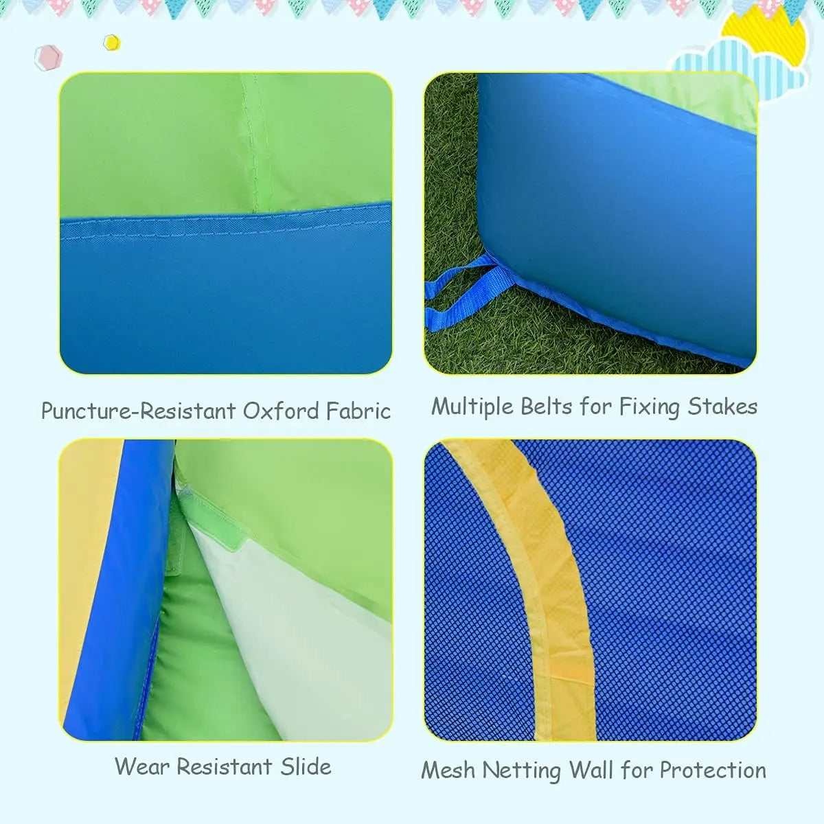 Inflatable Slide & Bounce House Combo with Waterslide & Ball Pit for Kids - Wet/Dry Outdoor Fun with Splash Pool