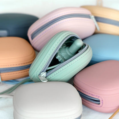 Baby Pacifier Holder Zipper Box - Portable Soother Container Box, Food Grade Nipple Case