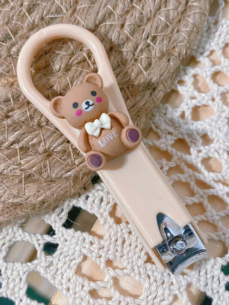 New Cute Cartoon Bear Bunny Nail Clippers - Anti-Splash Nail Trimmer for Baby Nail Care