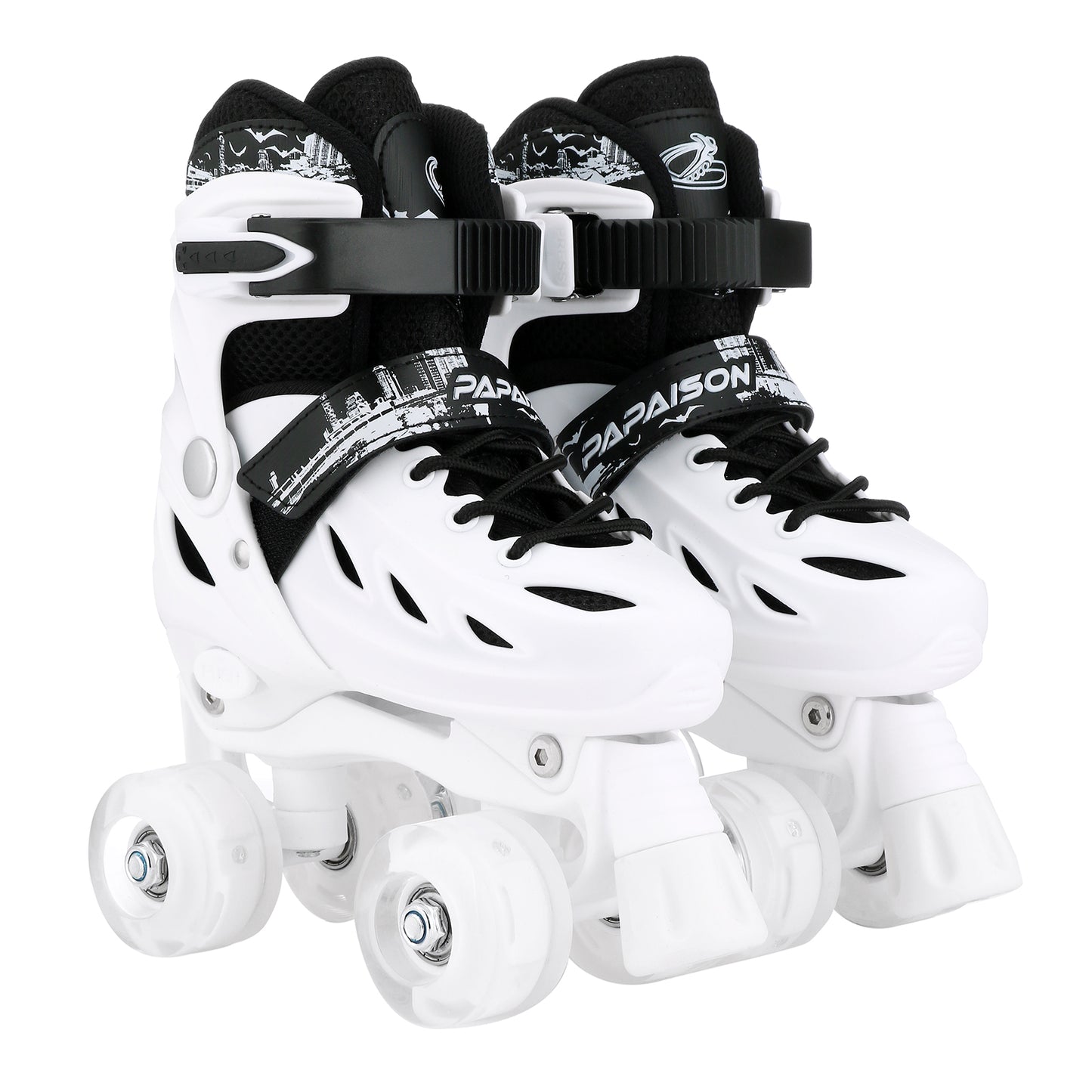 Kids Roller Skate Shoes - 4-Wheel Skating Sneakers with Flashing Wheels & Protective Gear for Boys & Girls