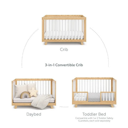 Storkcraft Beckett Convertible Crib - Natural with White Slats