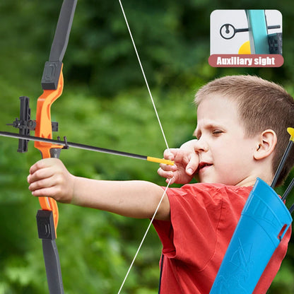 92cm Bow and Arrow Toy Set for Children - Archery Practice Recurve Bow with Target, Outdoor Sports Shooting Toy for Kids