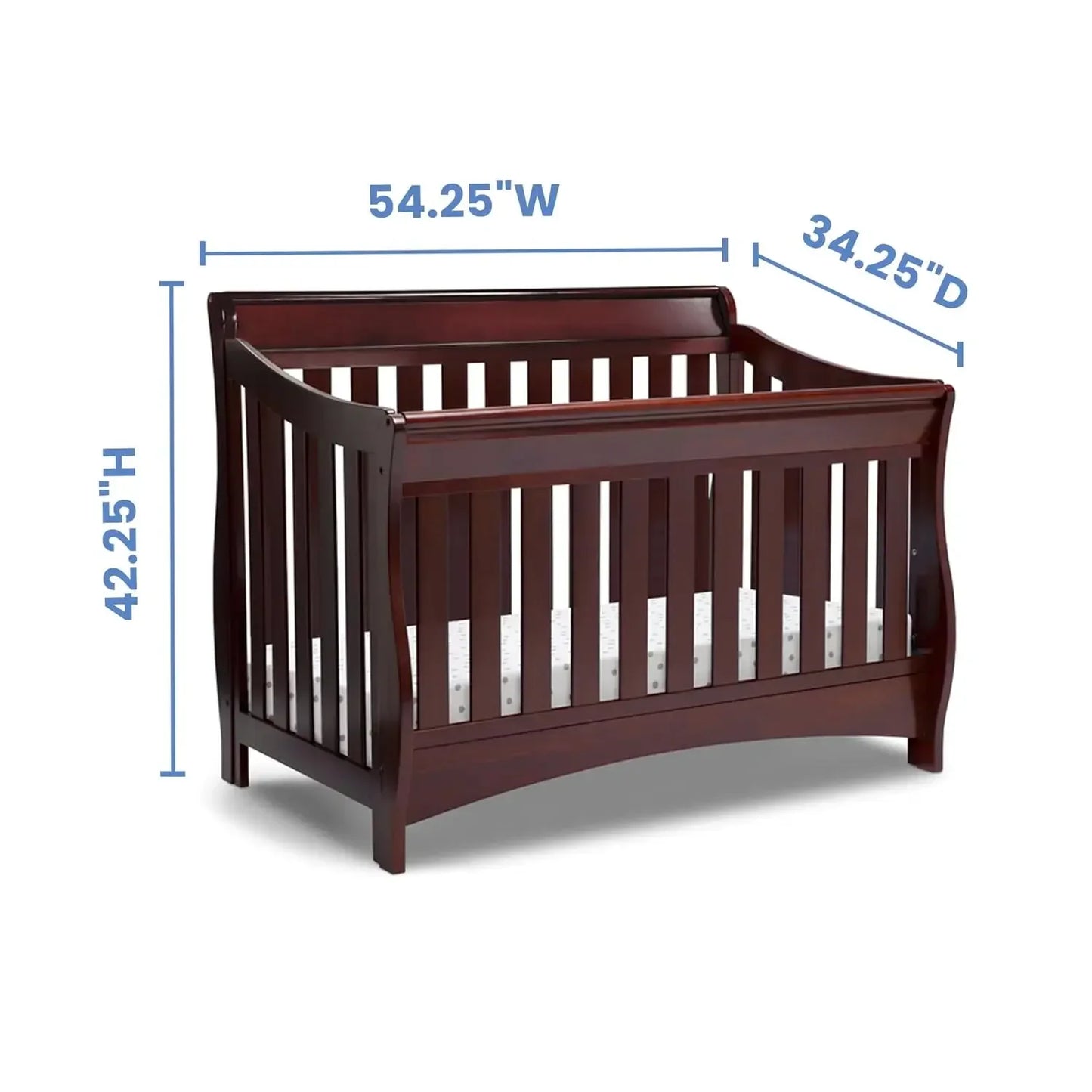 Delta Children Bentley S Series 4-in-1 Convertible Baby Crib - Black Cherry Espresso