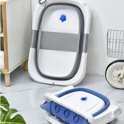 Silicone Baby Bath Tub with Real-Time Temperature Sensing