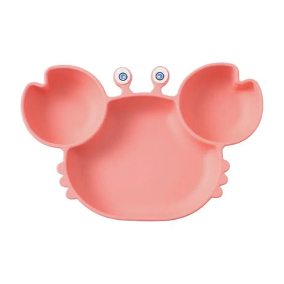 Kawaii Crab Baby Feeding Set - Silicone Baby Bowls, Plates & Spoons, Non-Slip Tableware for Kids