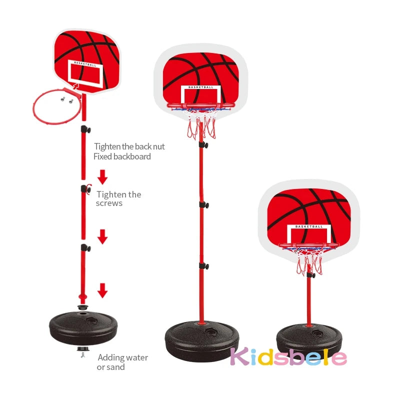 Toddler Adjustable Basketball Hoop - 63-150CM Stand Rack for Kids, Indoor & Outdoor Sports Toy