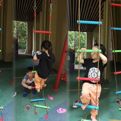 Climbing Rope Ladder for Kids - Outdoor Playground Swing, Tree House, Backyard Games, and Sensory Integration Training Equipment