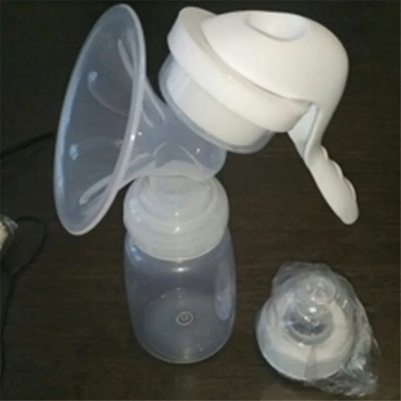 Manual Breast Pump - Baby Feeding Suction Milk Pump with Bottle for Postpartum Use