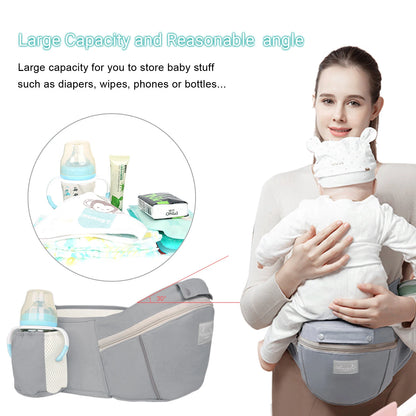 Ergonomic Baby Carrier with Multifunctional Waist Stool - Newborn to Toddler Multi-Use Kangaroo Bag